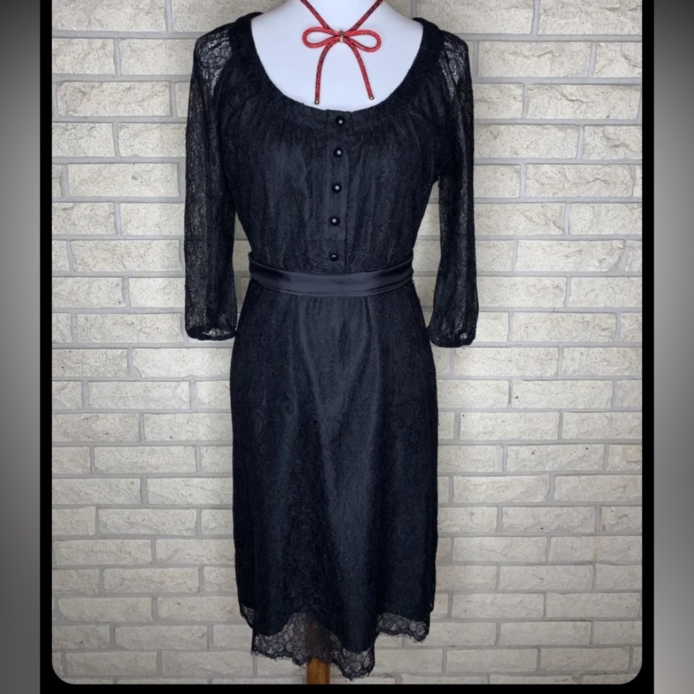 Maeve Dress from Anthropologie -black lace